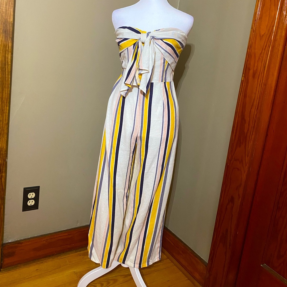 Striped Multicolor Sleeveless Jumpsuit - Sz 5